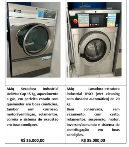 Vendo Equipamentos para Lavanderia