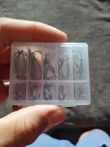 Kit de anzol de pesca 5 anzol de cada tamanho 10 tamanho diferentes 