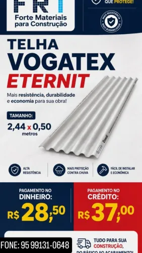 TELHA VOGATEX ETERNIT 2,44X50 PROMOÇÃO !