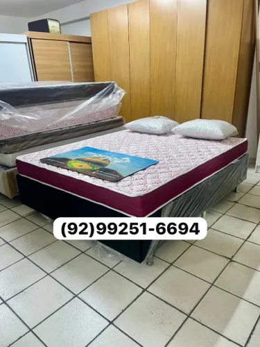 Cama super king de espuma base e colchão