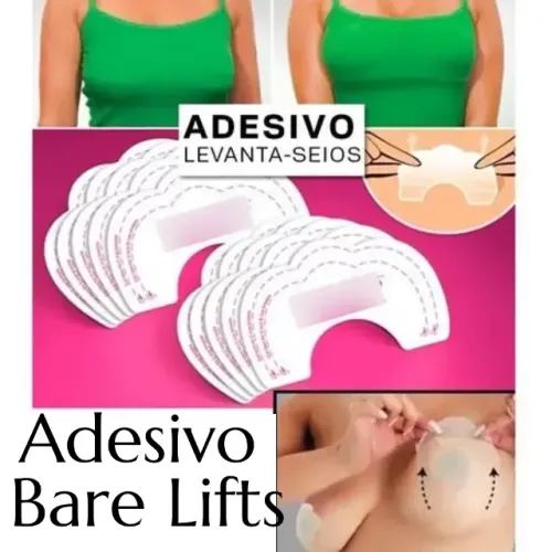 Kit 10 unidades - Sutiã Adesivo Invisível Levanta Seios Peitos Bare Lifts _ BE60  