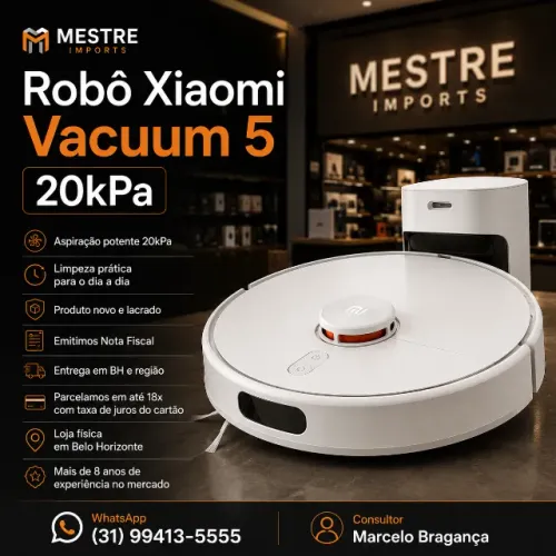 Robô Xiaomi Vacuum 5 20kPa Novo Lacrado