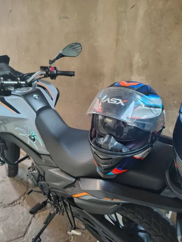 Capacete asx com óculos interno
