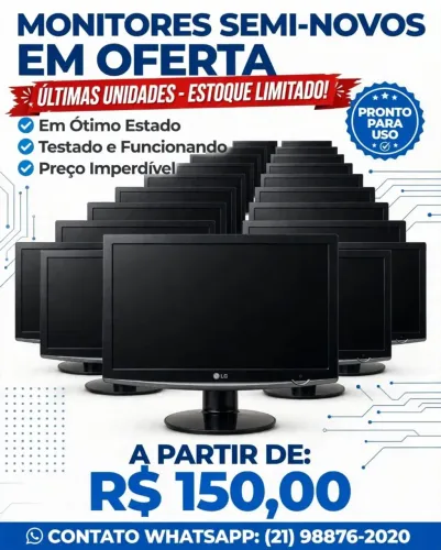 Monitores LG 17'/20' seminovos super oferta.
