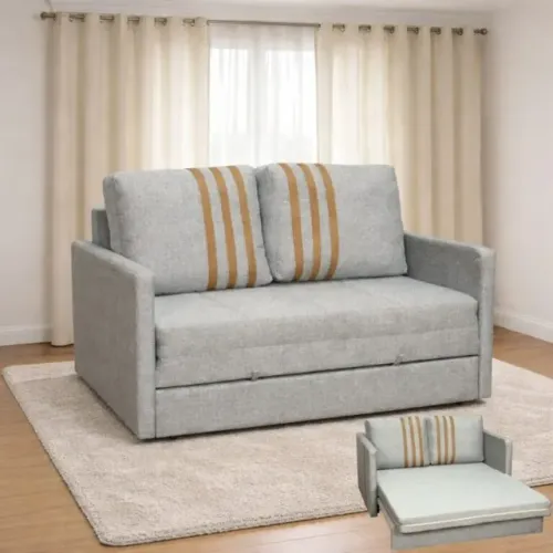 Novidade em estoque! Sofá Cama Dominic Ref.49 1,40 m Linho Cinza