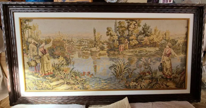 Quadro gigante bordado à mão artesanal