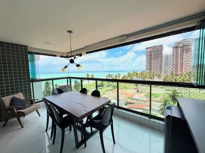 Apto Beira-mar Alto Padrão 3 Quartos 114m² Totalmente Mobiliado Varanda Gourmet Estrutura