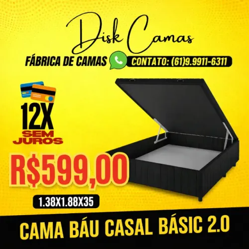 Cama Baú Casal Básic 2.0. Direto de Fábrica. Promoção Imperdível!
