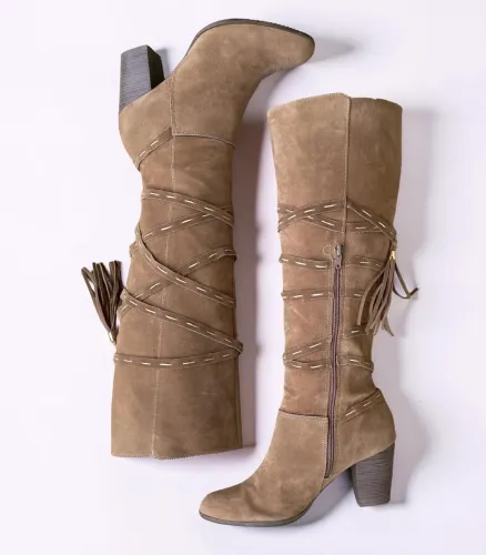 bota feminina marca via marte cor caramelo tamanho 37