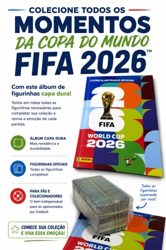 Album copa do mundo 2026 capa dura + todas figurinhas