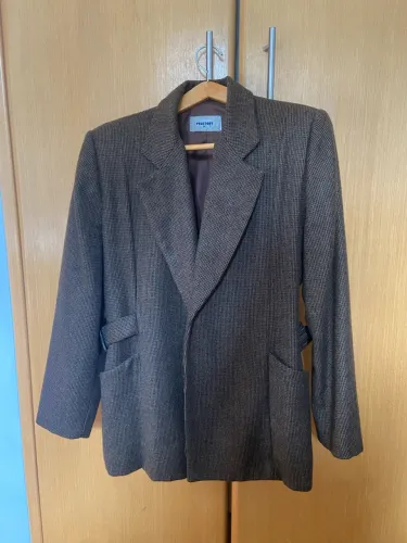 Blazer Vintage Oversized Castanho Tweed - Tamanho M / 42 | Estilo Dark Academia