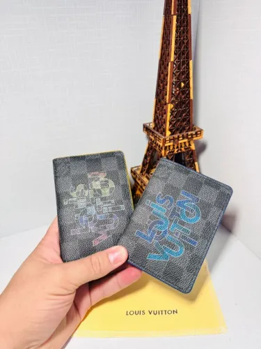 PORTA CARTÃO LOUIS VUITTON AZUL PREMIUM VS CINZA COURO CANVAS COLORS 2026