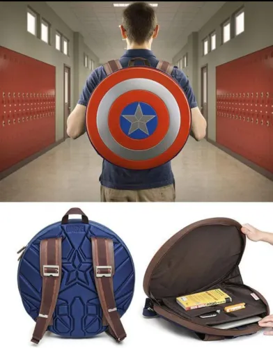 MOCHILA ESCUDO CAPITÃO AMÉRICA ORIGINAL MARVEL THINKGEEK IMPORTADA EUA RARA