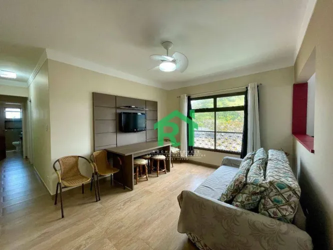 Apartamento Reformado Vista Mar, 2 Dormitórios, 2 Vagas, Tombo, Guarujá/SP