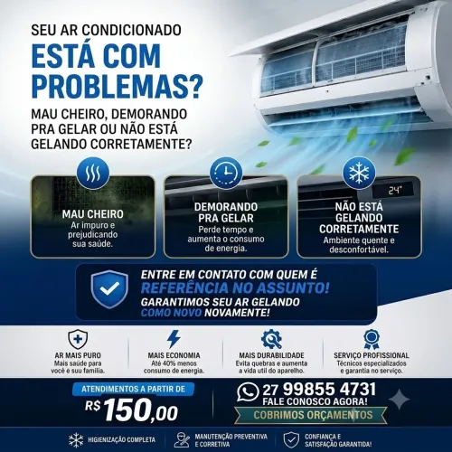 Seu ar condicionado nao esta gelando ? Temos a solução