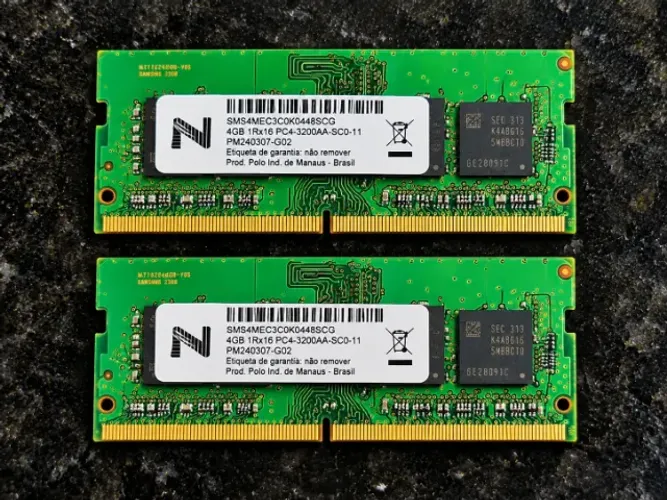 2 Memorias RAM Pentes Samsung 4GB DDR4 3200MHz Original Galaxy Book2 - 8GB Total! Novas!