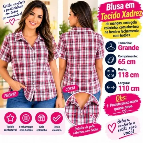 Blusa em Tecido Xadrez