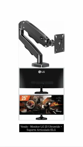 Monitor LG 25 UltraWide + Suporte Articulado ELG