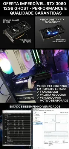 Placa de vídeo RTX 3060 12GB