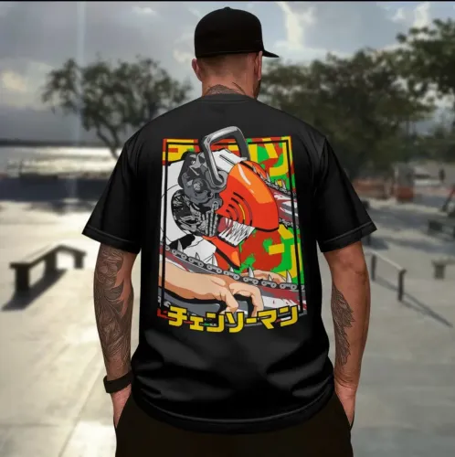 Camiseta Chainsaw Man Wiki FC, tecido premium, ideal para fãs de anime.