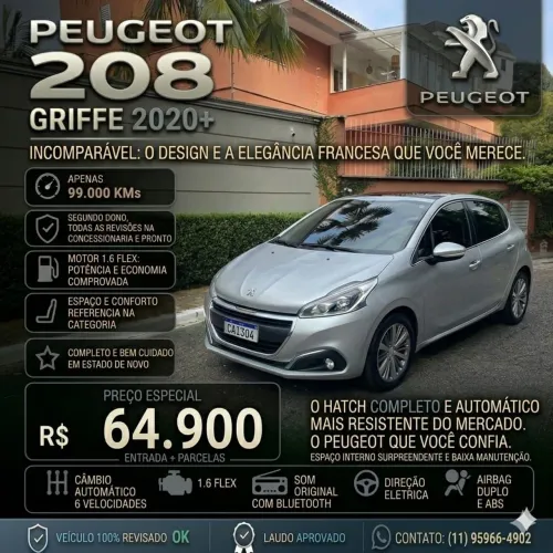 Peugeot 208 Griffe 1.6 Flex 16V 5P Aut. 2020