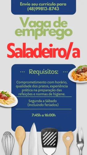VAGA SALADEIRO/A