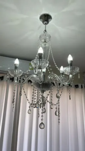 Lustre de Cristal Maria Tereza 5 Braços