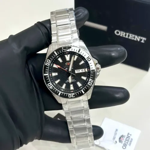 Relógio orient 3 estrelas preto automático novo