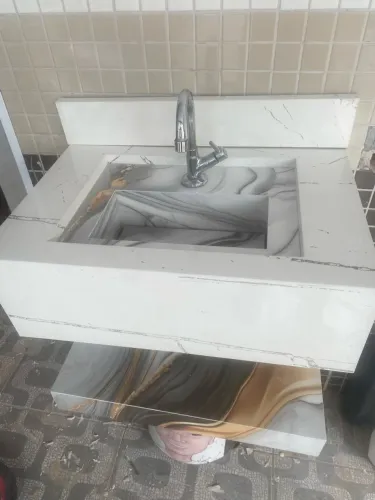 Kit Pia Pia em Porcelanato para banheiro