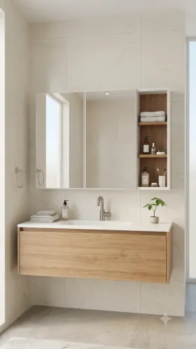 Espelheira de Banheiro MDF 15mm com Espelho 4mm - Premium