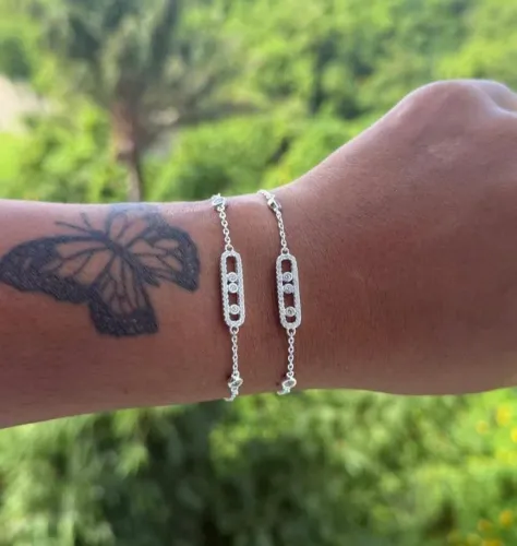 Pulseira cravejada - Prata 925k - Aceitamos cartões 