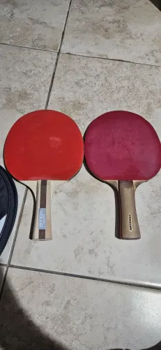 2 Raquetes de Tênis de mesa + case, bolinha e rede usados