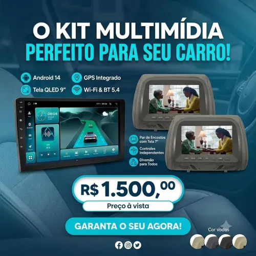 KIT MULTMIDIA 2 DIN ( NA CAIXA)