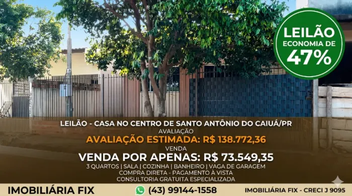 ? CASA NO CENTRO - COMPRA DIRETA (LEILÃO)