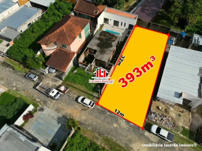 Lote residencial medindo 12x32= 393m² - Lote limpo, plano e murado - Pronto para edificar
