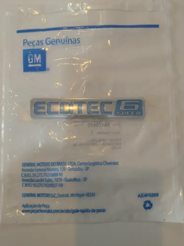 Emblema Ecotec 6 Speed Original Genuíno Chevrolet GM Cruze