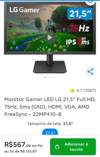 Monitor lg lacrado na caixa 