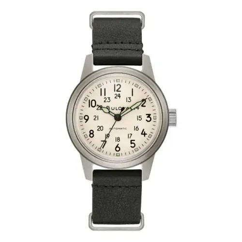 Relógio Bulova Masculino Automático 38mm Field Hack 96a246 estilo militar