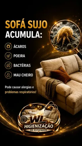 Limpeza e higienização de estofados.