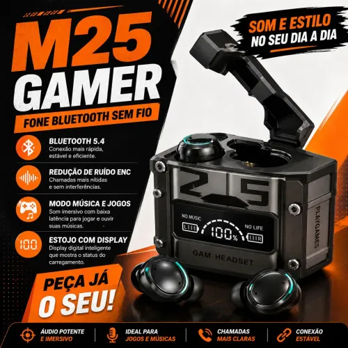 FONE BLUETOOTH GAMER M25