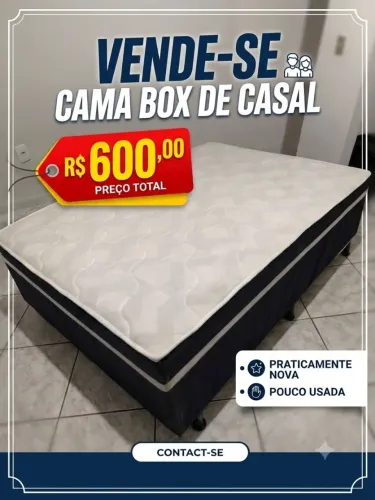 Vende-se cama box de casal - Estado de novo - pouco usada
