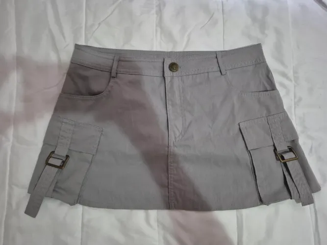Saia cargo shein cinza G