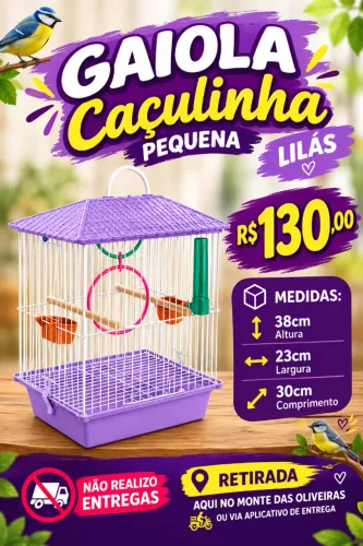 Gaiola pequena com telhado