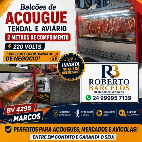Balcões de açougue tendal e aviário 2 m, 220 volts