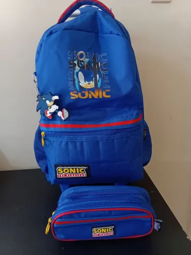 mochila de rodinhas sonic marca luxcel seminovo