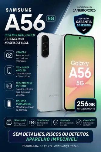 Samsung Galaxy A56 5G | 256GB | Branco | Impecável