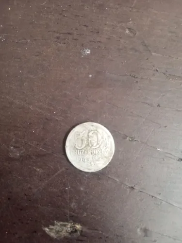 Moeda 50 Cruzeiros 1965 - Variante Rara - Sem Ramos - Brasil Antigo
