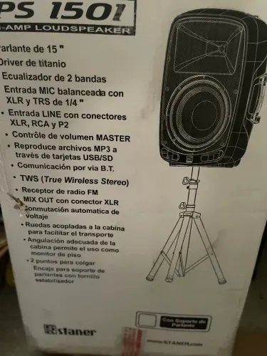 Caixa de Som Ativa Staner PS 1501 15? Bluetooth + Pedestal | Estado de Nova
