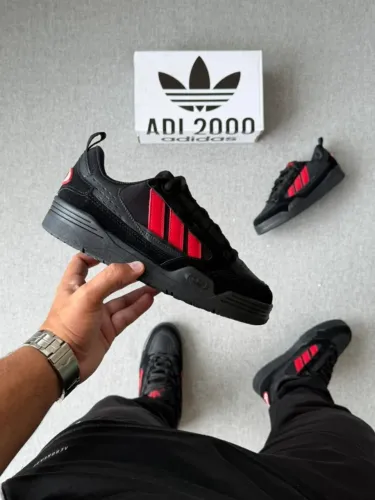 Tênis Adidas ADI2000 Masculino Luxo Preto/Vermelho - Disponível 38 AO 43