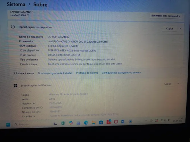 Notebook Lenovo